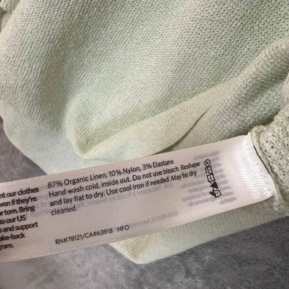 Eileen Fisher Knit TShirt Womens S Sage Green Organic‎ Linen Lightweight - Picture 5 of 10